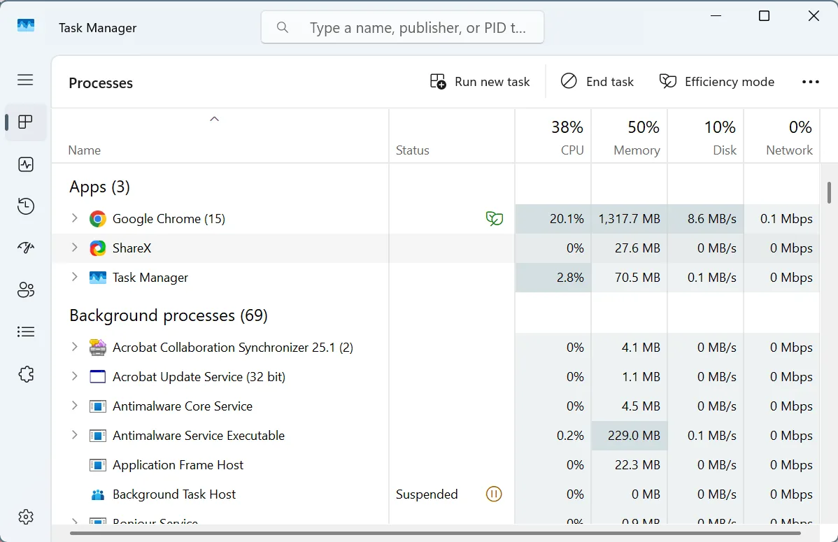 terminate process to fix windows PC overheating