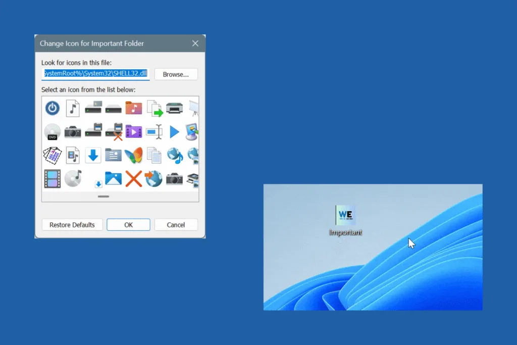 change folder icon on Windows