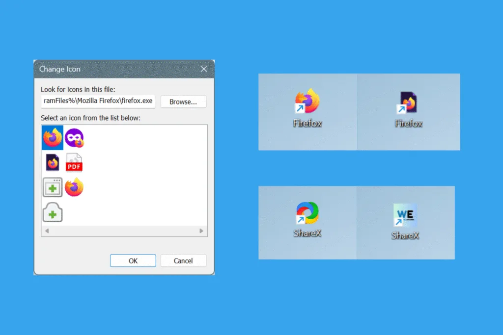 change shortcut icon windows