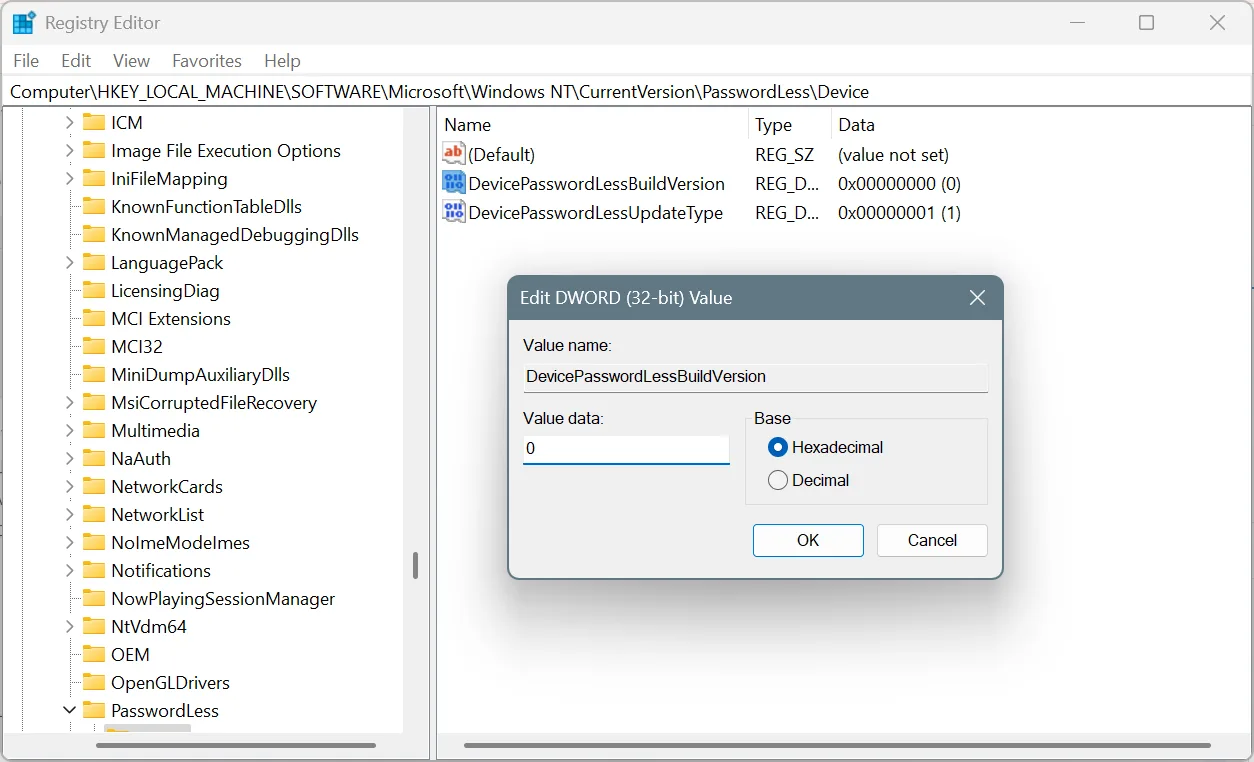 making changes to Registry