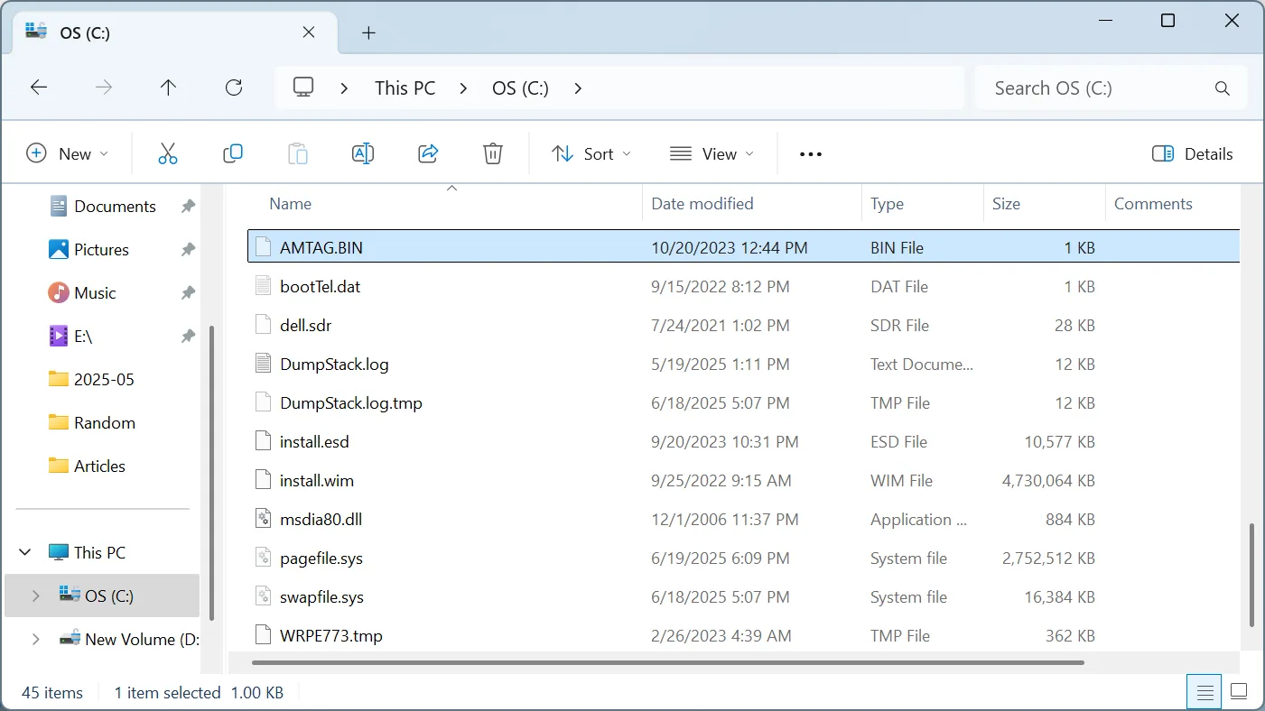 hiberfil.sys removed from Windows
