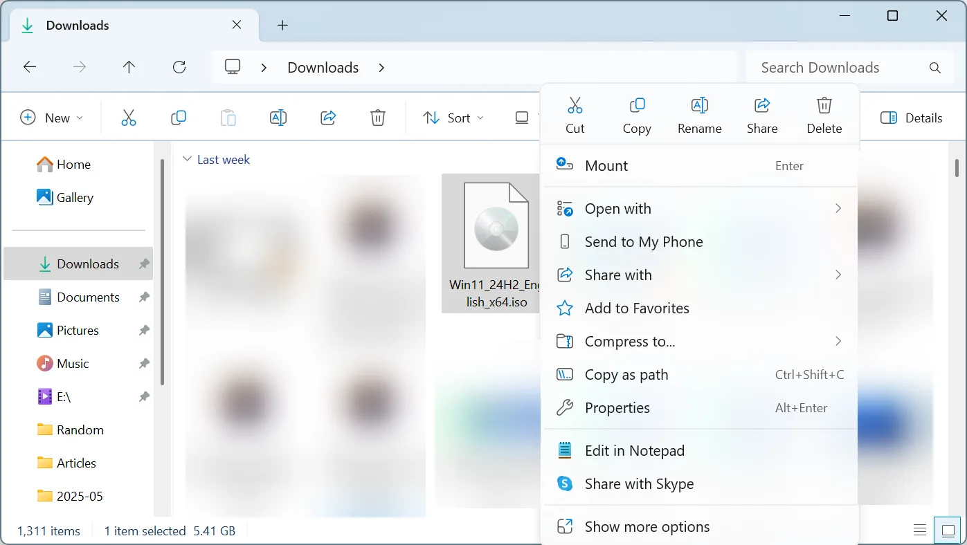 mount ISO windows 11 to perform repair upgrade