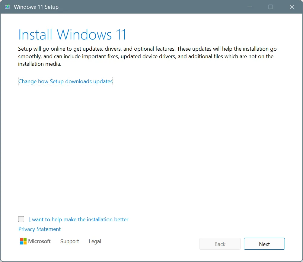 windows 11 setup