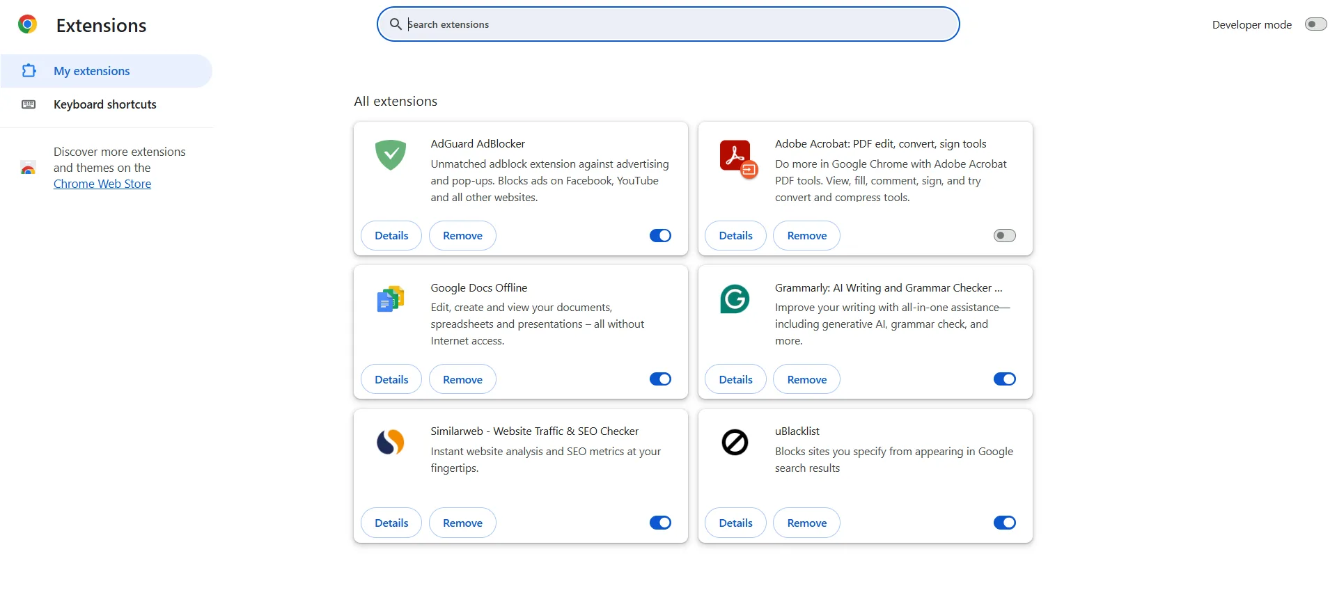 disable/remove browser extensions