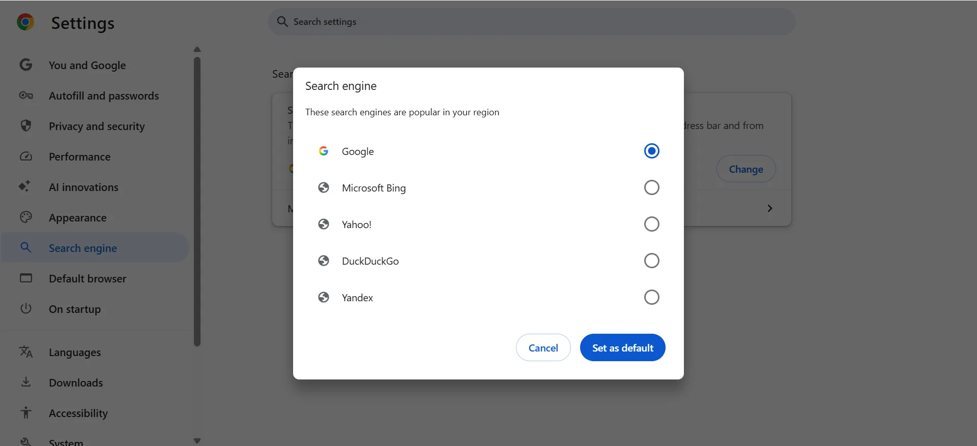 changing default search engine to fix our systems have detected unusual traffic from your computer network 