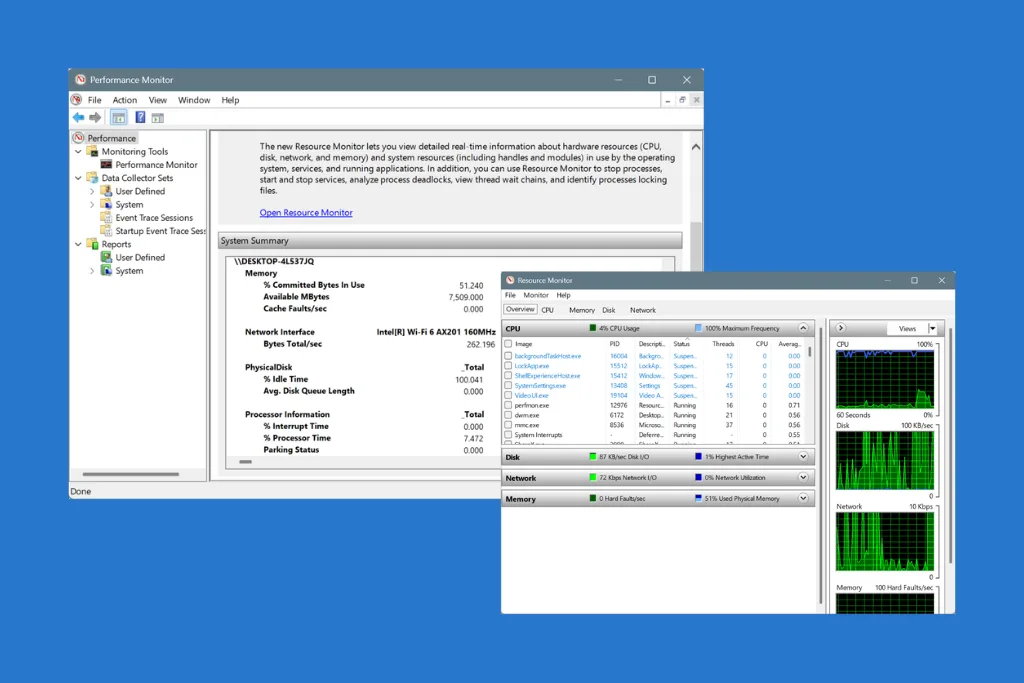 resource monitor vs performance monitor