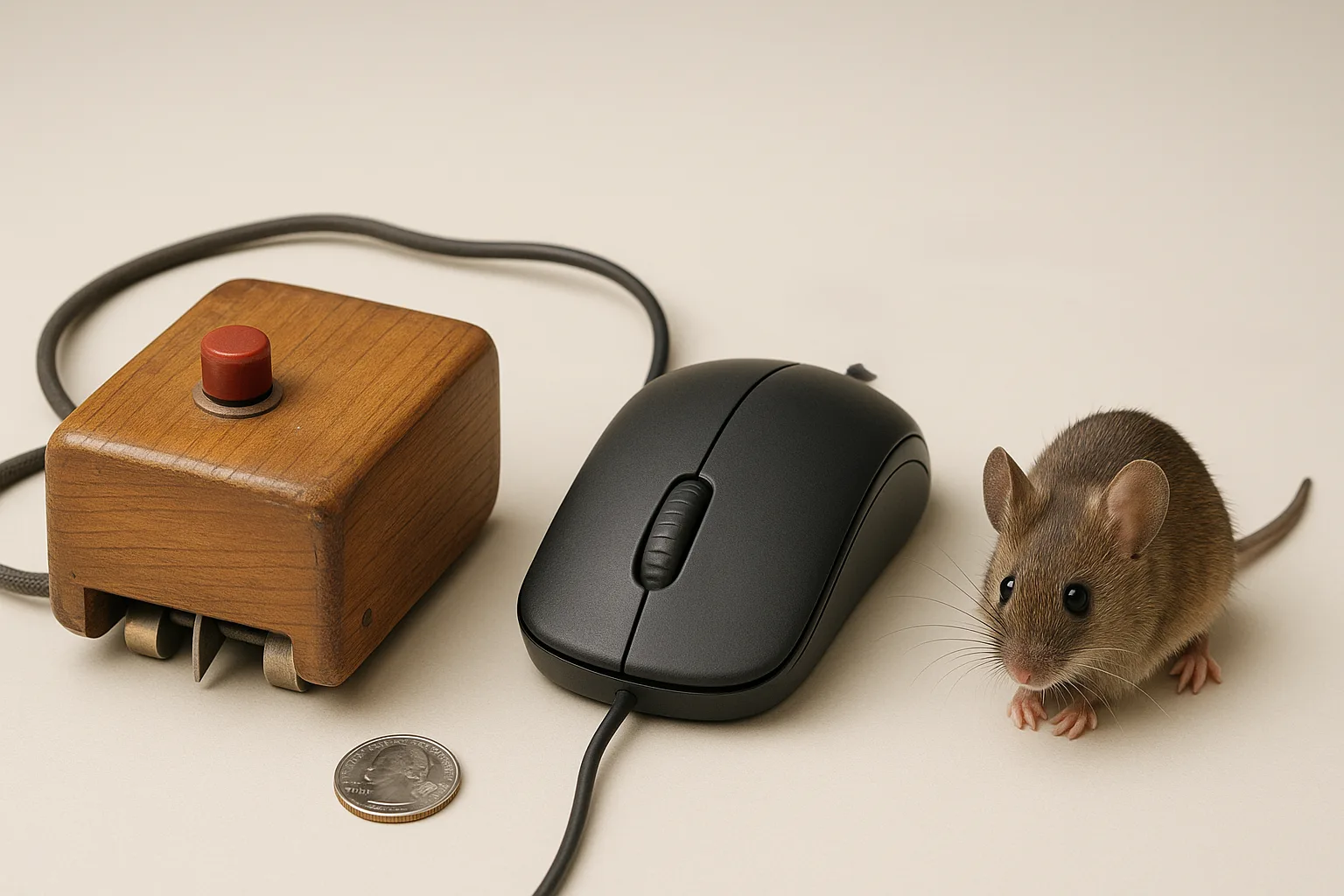 real and computer mouse