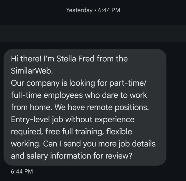 similarweb scam message