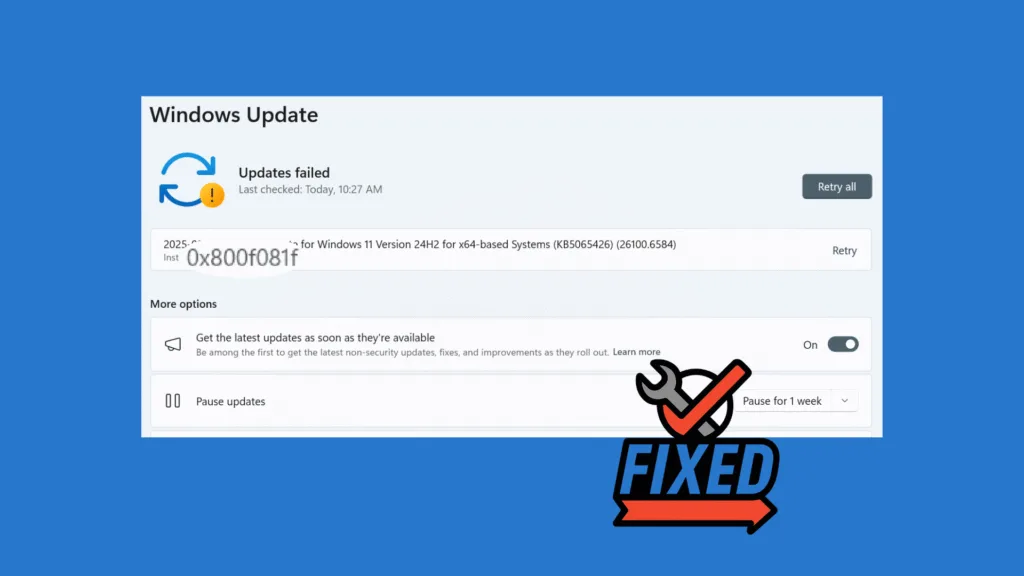 0x800f081f install error kb5065426