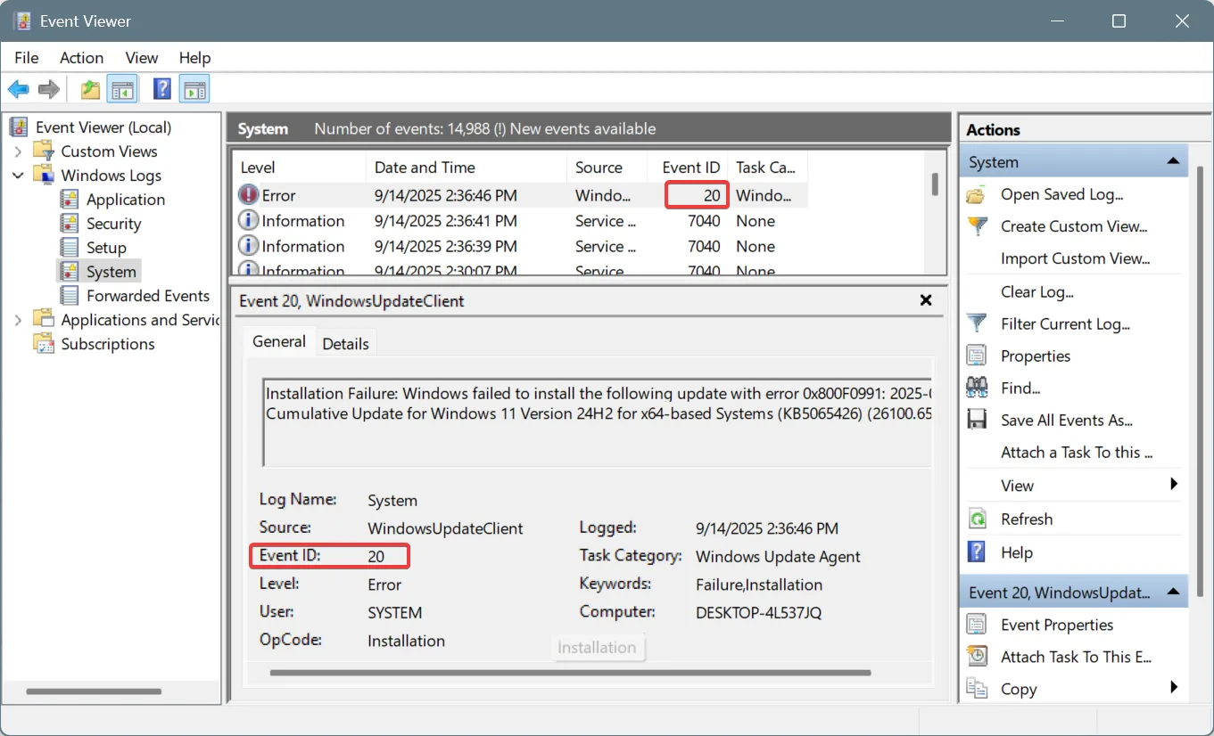 event id in event viewer