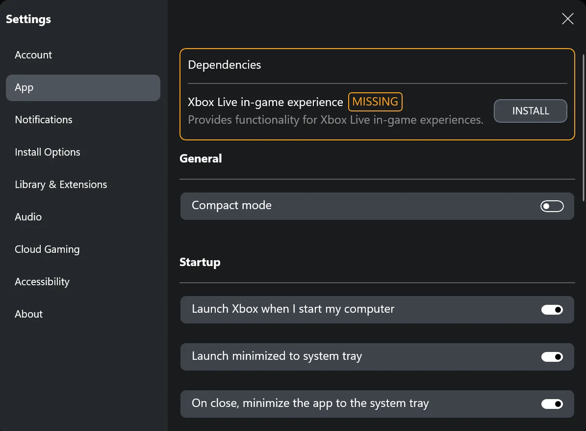 install microsoft store via Xbox app
