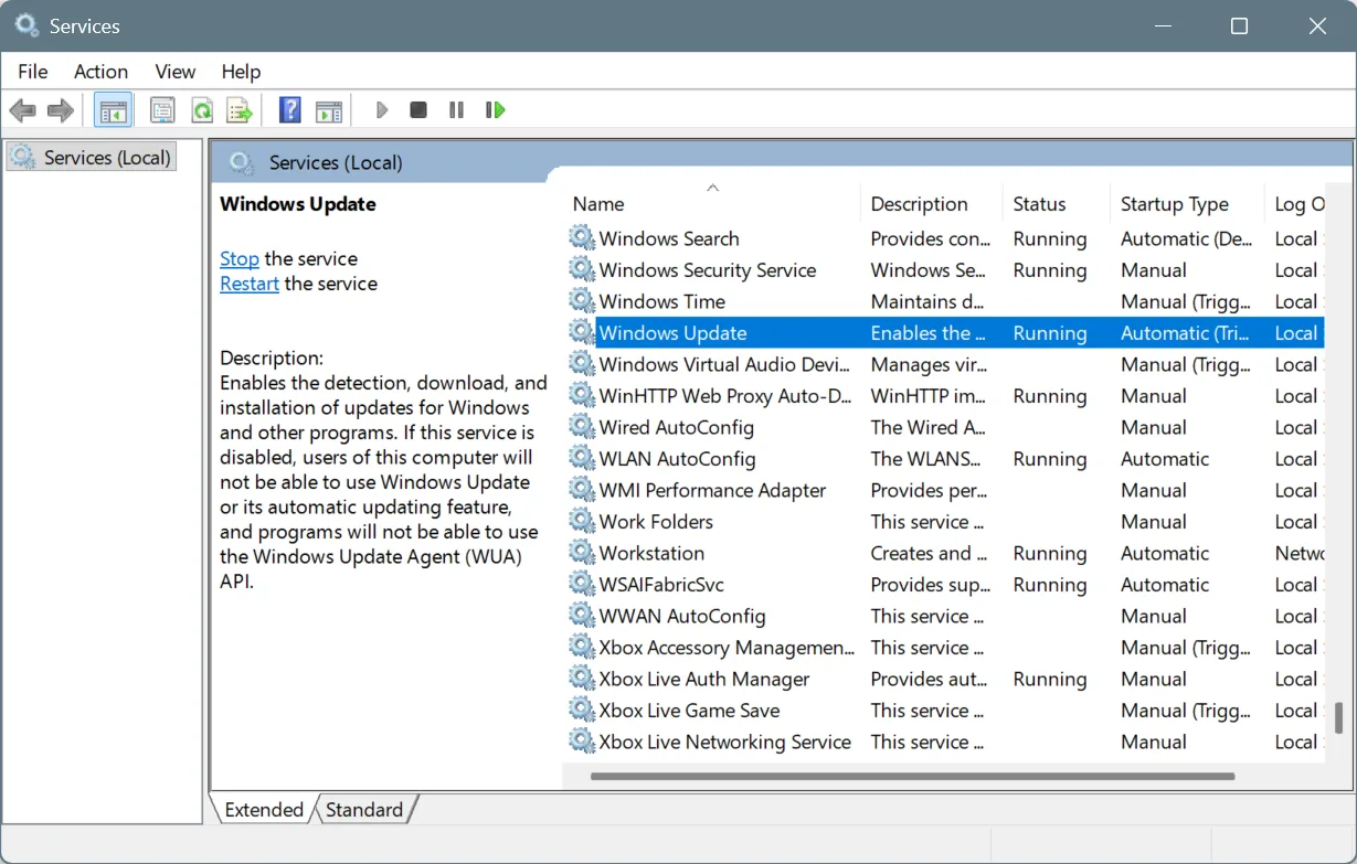 windows update service